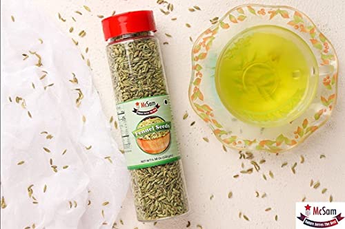 Mcsam Organic Fennel Seeds 5.3 Oz (150 Gm) Indian Spice Blend | Gluten Friendly | Vegan - Best For Tea, Cooking And Baking #TOP2