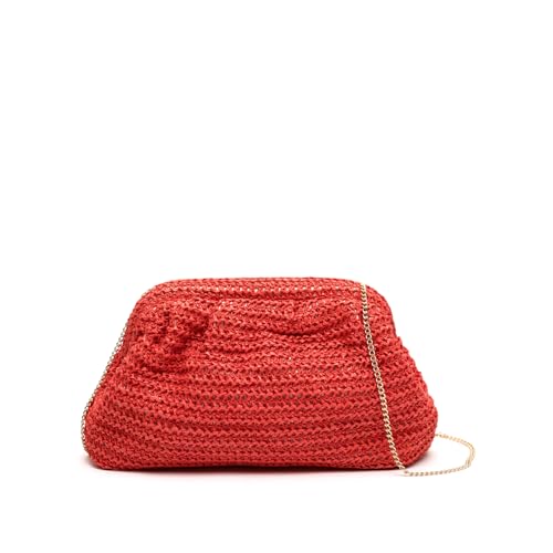 Imagen de MISAKO Ropo bolso bandolera efecto rafia Mujer Ropo Rojo 18x8x30cm
