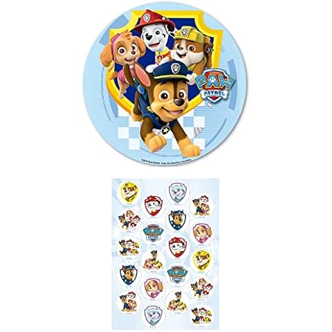 2er Set Paw Patrol Essbarer Tortenaufleger + Mini-Törtchenaufleger Cover