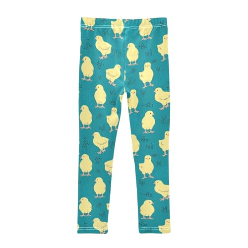 Girls Leggings Cute Yellow Chickens and Floral Toddler Girls Clothes Leggings for Girls Toddler Girls Leggings 3-4T2