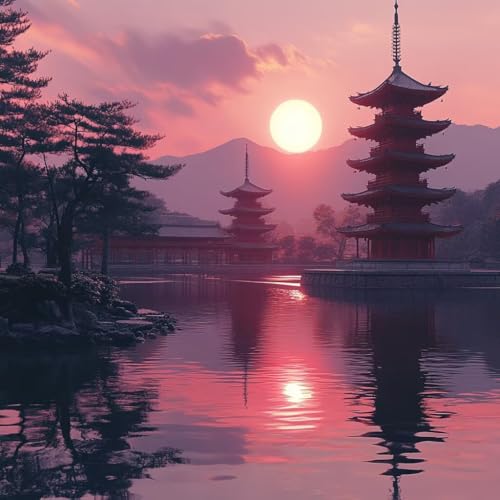 数字油絵 日没, 油絵 キャンバス ホーム オフィス装飾, 風景 DIY Paint by Numbers for Adults, 数字塗り絵 含む アクリルペイントそして ブラシ, 適切な 大人 初心者, ペイントバイナンバー, ギフト 女性, 60x6