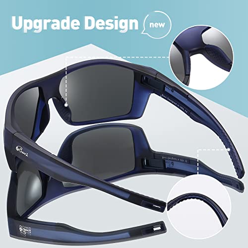 Image of Bevi Square Polarized Sunglasses UV 400 Protection with TR90 Lightweight Frame Glasses for Women Men