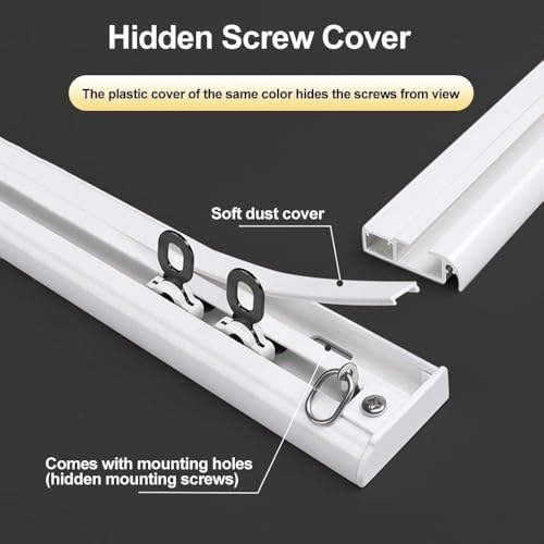 Tringle à rideau de douche robuste avec rail de plafond ultra fin - 6