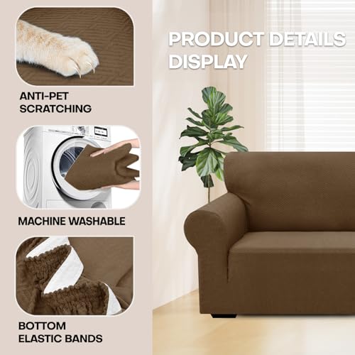 Housse de canapé extensible lavable et super extensible avec fixation antidérapante