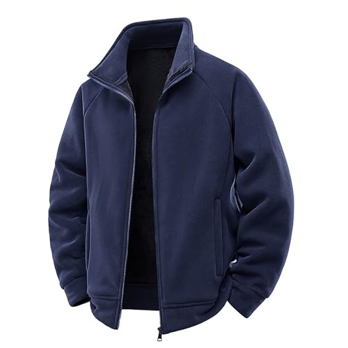 Chaqueta de forro polar para hombre con cremallera completa y bolsillos prácticos 4