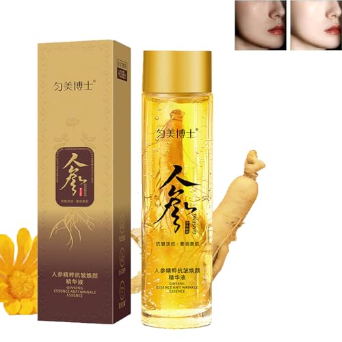 Sérum pour le visage au Ginseng, Ginseng Polypeptide Anti-ageing Essence Sérum, Essence anti-âge au Ginseng, Huile Essentielle de ginseng pour réduisant rides, Sérum raffermissant au Ginseng (1PC)
