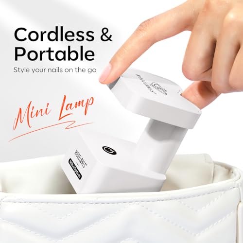 Image of Modelones Mini UV Light for Gel Nails Flash Curing 2 Timers Milky White