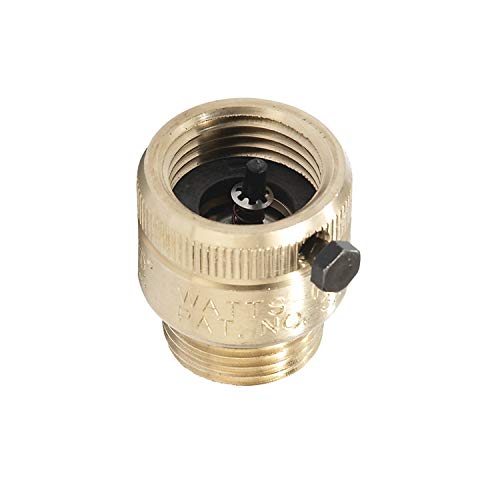 Watts LF8 3/4" Lead-Free Brass Hose Connection Vacuum Breaker Backflow Preventer, Break Away Set Screw, Rubber Diaphragm & Disc, Indoor/Outdoor, Maximum Pressure 125 psi by Watts - Used condition - US$9.54