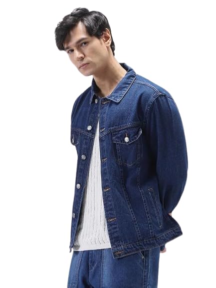 Classic Denim Jacket, Blue Wash, Button Front-image-39