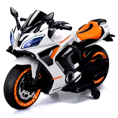 Shipeeship Rechargeable Battery Operated Ride on Bike for Kids, Electric Toy Bike with Leather Seat, Wheels Lights, Music and Key Start for Kids of Age 2 to 10 Years (Orange) (B0D4MG2Z6J) Amazon Price History, Amazon Price Tracker