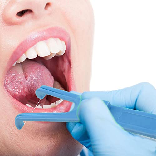 Wiederverwendbare Zahnseide Halter, 3 Stück Flosser Zahnseidenhalter, Dental Floss Halter, Zahnseide-Stick Zahnreinigung, Mundhygiene Zahnreinigung, für Familien Hotels und Reisen, 2 Blau, 1 Grün – Bild 5