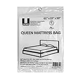 uBoxes 12 Queen Mattress Bags 61'x15'x90' Poly Bags Protective Moving Storage