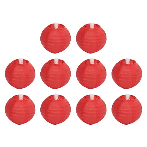 Generic Linternas de Papel Rojas, Decoración Festiva Simple y Elegante, Linterna Redonda de Papel Plegable para Vacaciones, 10 Uds.