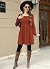 Doreyi Winter Dress Lantern Sleeve Knee Length Tie... #5