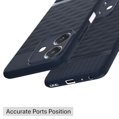 Image of Pikkme Back Cover for Oppo A3x 5G / A3x 4G / A3 5G Camera Protection 3D Hexa Cube Design Silicone Protective Bumper Case (Blue)