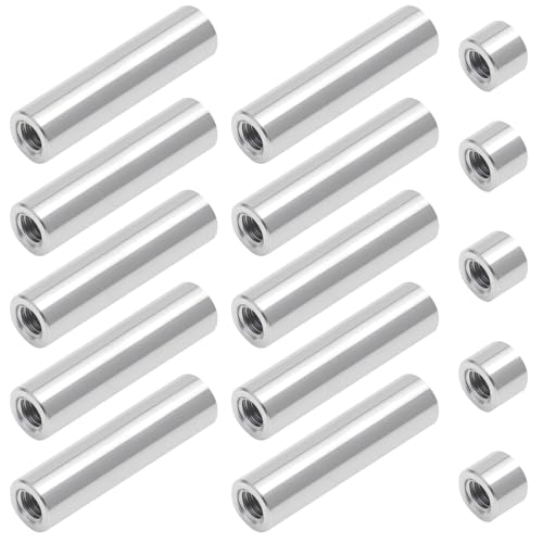 15 Pcs Kit de Boulons Filetés M6, Entretoises en Acier Inoxydable 304 10x40mm & 10x8mm Écrou Raccord Cylindrique Entretoise Murale Accessoires de Fixation pour Atelier Maison et Industrie