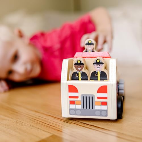 Melissa & Doug Wooden Fire Truck with 3 Firefighter Play Figures - image 6