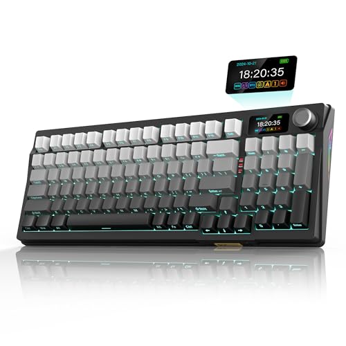 RedThunder K95 Wireless Mechanical Keyboard,TFT Screen & Knob, Trip-Modes Connection,