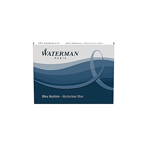 Waterman - Juego De 30 Cartucho Para Bolígrafo Pluma Estilográfica De Tinta Azul/Negro Standard Gran Capacidad En Funda De 8