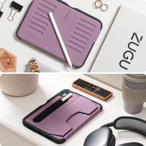 Image of ZUGU CASE iPad mini 7 Case, Ultra Slim Protective Case /Cover Designed for iPad mini 7 (A17 Pro, 2024) / iPad mini 6 (6th Gen, 2021) Secure 7 Convenient Magnetic Stand & Apple Pencil Holder - Purple