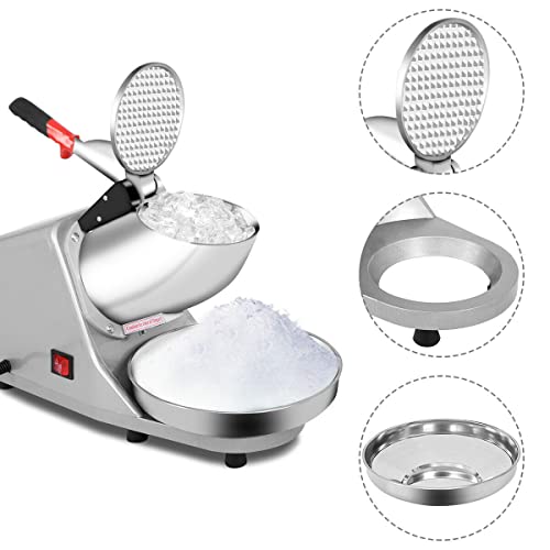 Electric Ice Crusher, 380W 2200 RPM Snow Cone Maker Machine w/Dual Stainless Steel Blades, Crushing 85kg Ice Per Hour, for Home & Commercial Use - Image 4