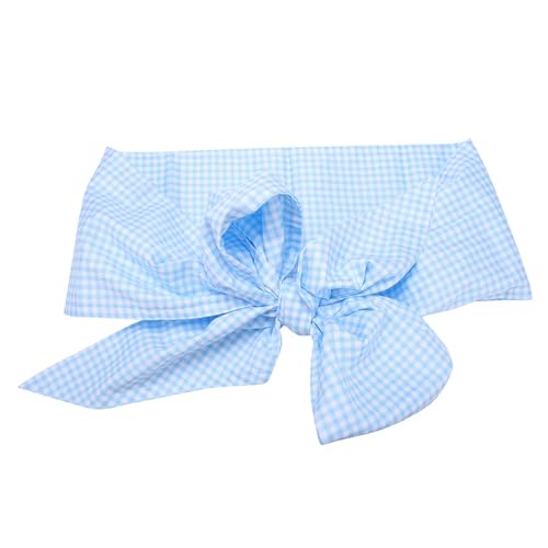 Image of VGEBY Newborn Swaddle Sash, Maternity Bow Sash Newborn Infant Blanket Swaddling Blankets for Photo Stretch Wrap Blankets & Swaddling (Light Blue Plaid)