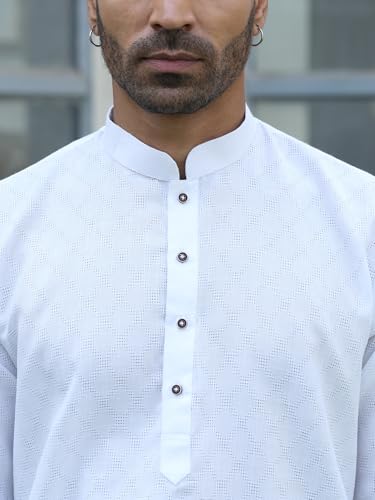 Image of KRAFT INDIA Men's Cotton Kurta Pyjama Set | Woven Design Traditional Ethnic Wear | Festive, Wedding & Casual Outfit | Comfortable & Breathable Fabric
