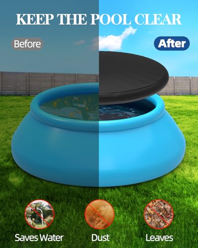 Cubre piscina inflable redonda 8 ft negro miniatura 5