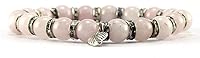 Vista 1 de Pulsera de cristal de cuarzo rosa para mujer para curación de chakras del corazón, Cristal Gema, Cuarzo