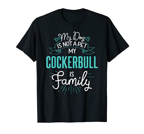 Cute Cockerbull Design Family Dog Giftn T-Shirt, Black