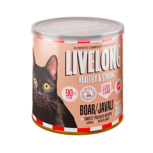 Livelong Alimento Completo Natural Ração Úmida Sabor Javali 300g Para Gatos
