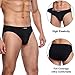 wirarpa Men's Underwear Modal Microfiber Briefs No Fly Covered Waistband Silky Touch Underpants 4 Pack Black,Medium