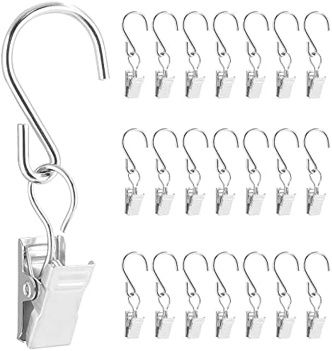 36 Pcs Metal Curtain Clips With S Hooks - Stainless Steel Hangers For Lights, Tents, Photos, Crafts