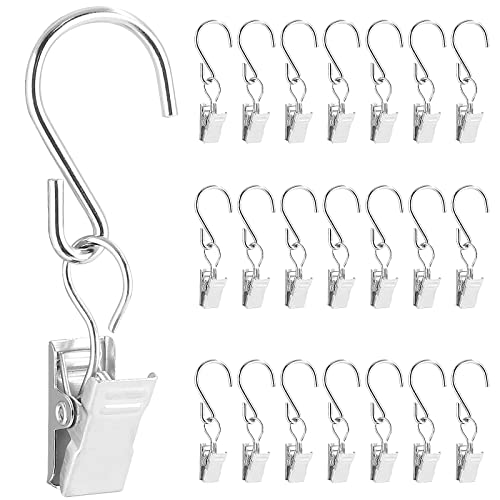 Litoexpe 50 PCS Silver S Hooks Curtain Clips