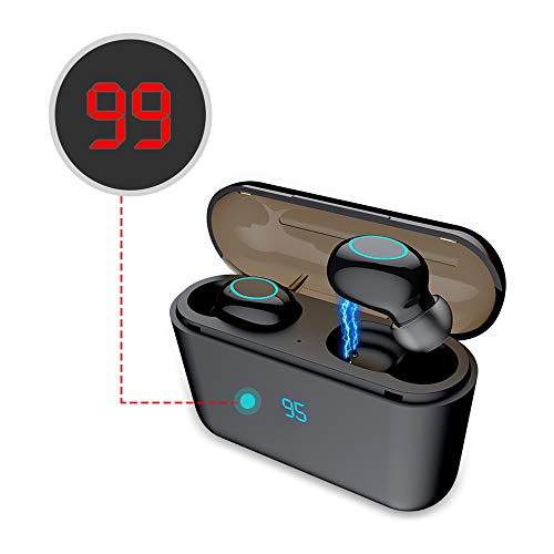 Andoer HBQ-Q32 Tela digital TWS BT 5.0 Fone de ouvido sem fio Fone de ouvido esportivo viva-voz Fone