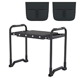 JOIEYOU Kniebank für Gartenarbeit 2-in-1 Klappbar Gartenhocker bis 180 kg mit Knien Komfort Tragbare Kniehocker Garten Set(Anthrazit)