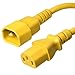 C14 to C13 Power Cord, Yellow, 15A, 250V, 14/3 SJT, 10 Foot