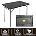 FROASISPRO Folding Table 3ft Rectangular All-Occasion Plastic Folding Event Table for Indoor and Outdoor, Portable Desk, Camping, Durable and Stable, HDPE and Steel, Wide Application, Black