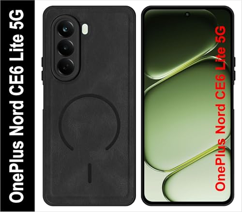 Image of SBMS Back Cover for OnePlus Nord CE6 Lite 5G | Ultra Slim Soft Rubberised Hard Case | Oil Feel Soft Leather Back | Mag-Safe Design (Mag-Safe Not Support) | Camera Protection Case for CE 6 Lite (Black)