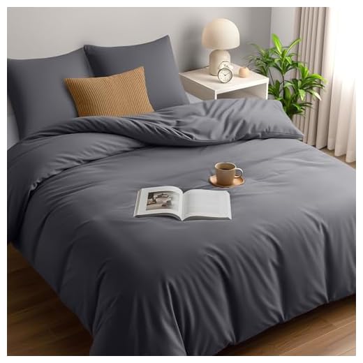 Utopia Bedding Bettwäsche 220x240 Set - Mikrofaser Bettbezug 240x220 cm + 2 Kissenbezüge 80x80 cm - Grau 3 Utopia Bedding Bettwäsche 220x240 Set - Mikrofaser Bettbezug 240x220 cm + 2 Kissenbezüge 80x80 cm - Grau