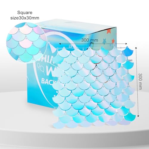 Image of Rainbow Shimmer Wall Backdrop 3ftx4ft Sequin Backdrop Panels Baby Shower Birthday Wedding Background Sparkling Mermaid Disco Party Decorations