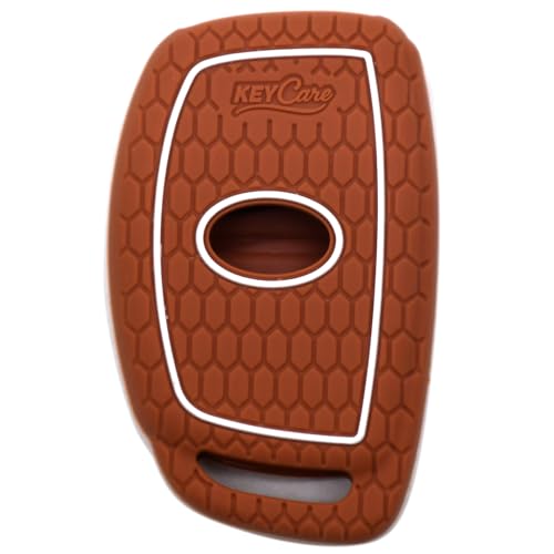 Image of KMH - Silicone Premium Key Cover Compatible with Hyundai | (Brown)