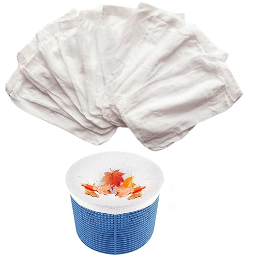 Smaoqingji Skimmer Piscina Calcetines Pool Cleaner - 10 Piezas, Blanco, Recoge Hojas Piscinas, Filtro Red Calcetines, Nylon Cesta de Malla, para Flotante Estanque Limpiar la Suciedad y Las