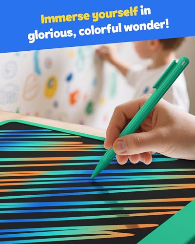Image of TEKFUN LCD Writing Tablet for Adults, Large Doodle Board, 16 Inch Colorful Drawing Tablet Writing Pad, Toddler Toys for 3 4 5 6 7 8 9 Year Old Girls Boys Teen, Birthday Gifts for Kids (DarkGreen)