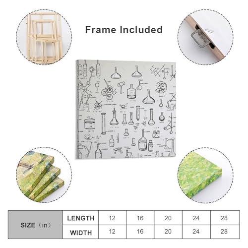 Tableau chimie moderne 50x50 cm pour décorer un mur blanc - 2
