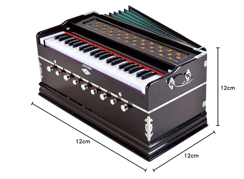 Cotton Best Harmonium 9 Stopper, Chudidaar Bellow, 42 Key, Two Reed(Bass-Male),3 1/2 Octave,Kapler, Harmonium With Cover Collection, Multicolour