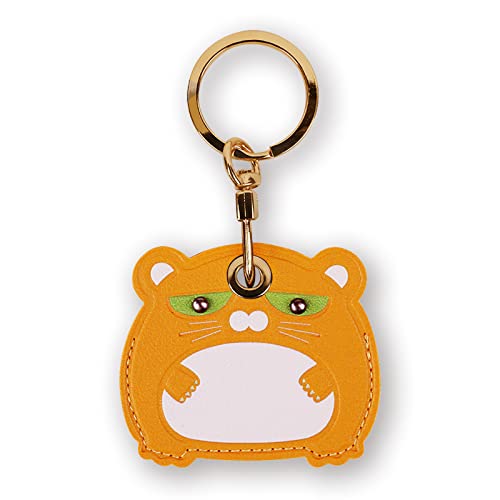 Image of Leather Keychain Case Holder Compatible with Apple AirTag, GPS Airtag Keychain Finder Tracker with Key Ring, Anti-Scratch Protective Air Tag Cover | Leather