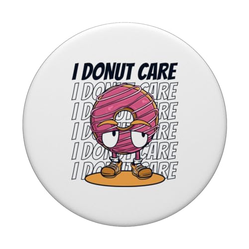 I Donut Care Doughnut Glazed Maker Lover Donut PopSockets Swappable PopGrip, Black - Image 3