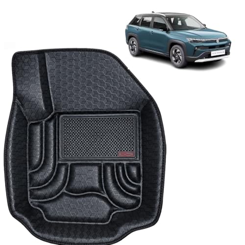 Image of OTO2EYE Car Floor Mat 4.5D Compatible for Maruti Suzuki Victoris (2008 to 2012) All Model, 100% Waterproof Tray Shape, Set of 3 Pieces, Top Notch PVC 4.5D Foot Mats, Washable, 1 Year Warranty