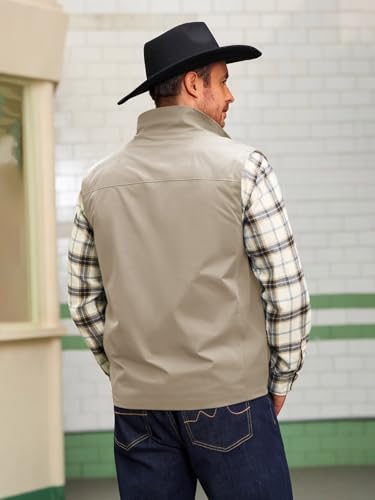 Yousify Mens Waterproof Softshell Vest Full Zip Sleeveless Jacket Lightweight Fleece Outerwear for Cycling Hiking Outdoor3